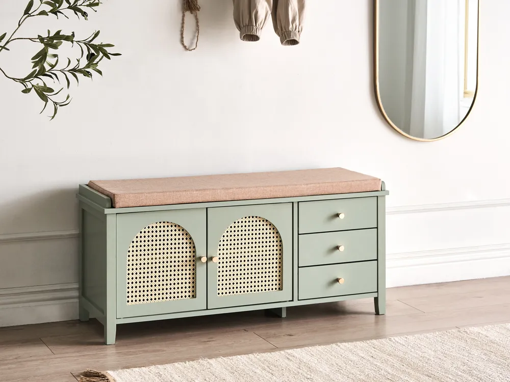 Shoe Storage Bench BENDIGO Mint Green
