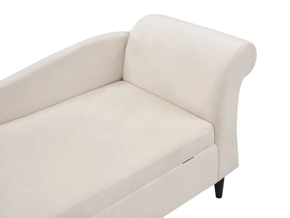 Right-Hand Chaise Longue LUIRO with Storage Velvet Beige_1000671