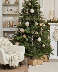 Set of 24 Baubles WINTERLIGHT Glass Rose Gold_1032894