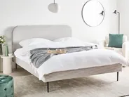 Bed Corduroy FLAYAT 160 x 200 cm (EU King Size) Light Grey_967839