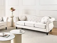 Sofa 3 Seater SKIEN Velvet Light Beige_1170448