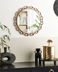 Wall Mirror YEBRA 46 cm 46 cm Gold_904427