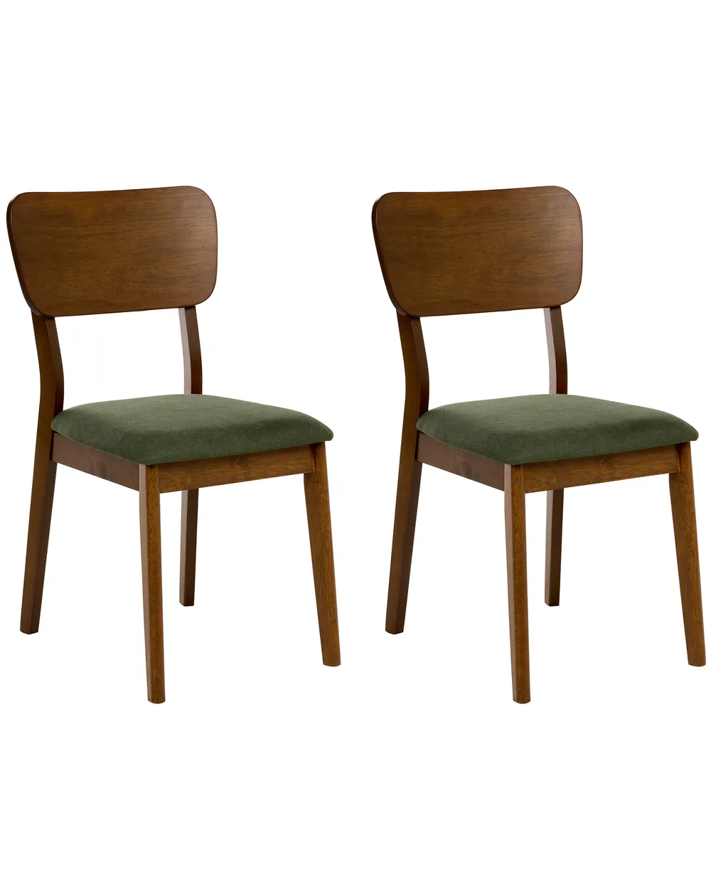 Set of 2 Dining Chairs MINIER Wood Green/ Dark Brown