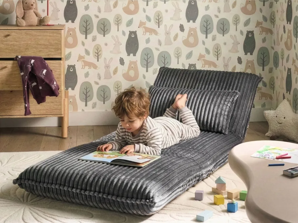 Single Sofa Bed LYSEKIL Corduroy Grey