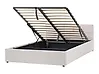 Ottoman Bed LAURESSES Fabric Light Beige 120 x 200 cm (EU Small Double)