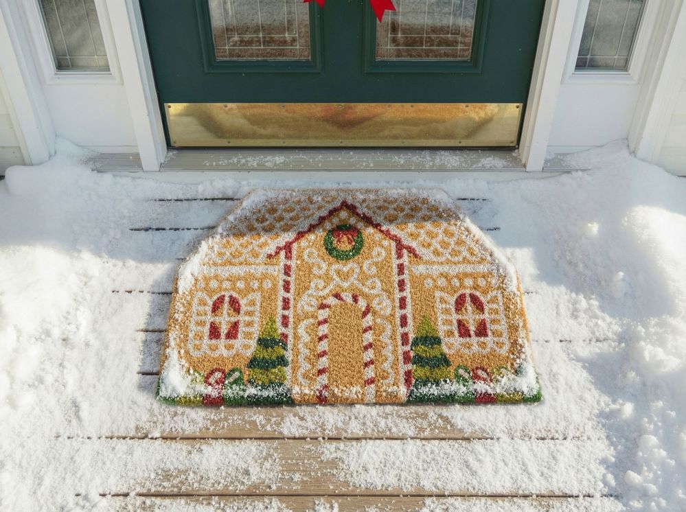 Dörrmatta SELATNA Naturlig 40 x 60 cm Julmotiv Kokosfiber