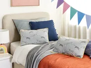 Set of 2 Decorative Cushions ARALES 30 x 50 cm Cotton Light Grey Animal Pattern_893080
