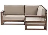 Garden Corner Sofa 2 Seater TIMOR Modular Certified Acacia Wood Dark Brown