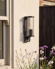 Outdoor Wall Light MOSSAT with Motion Sensor Black_1102791