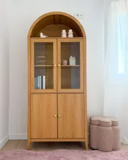 Glass Display Cabinet MONTREAL 78 cm Light Brown_1172767