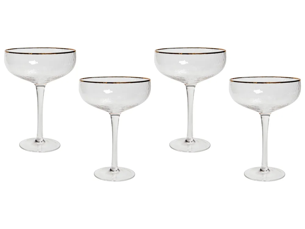 Set of 4 Champagne Saucers TOPAZ 450 ml Transparent