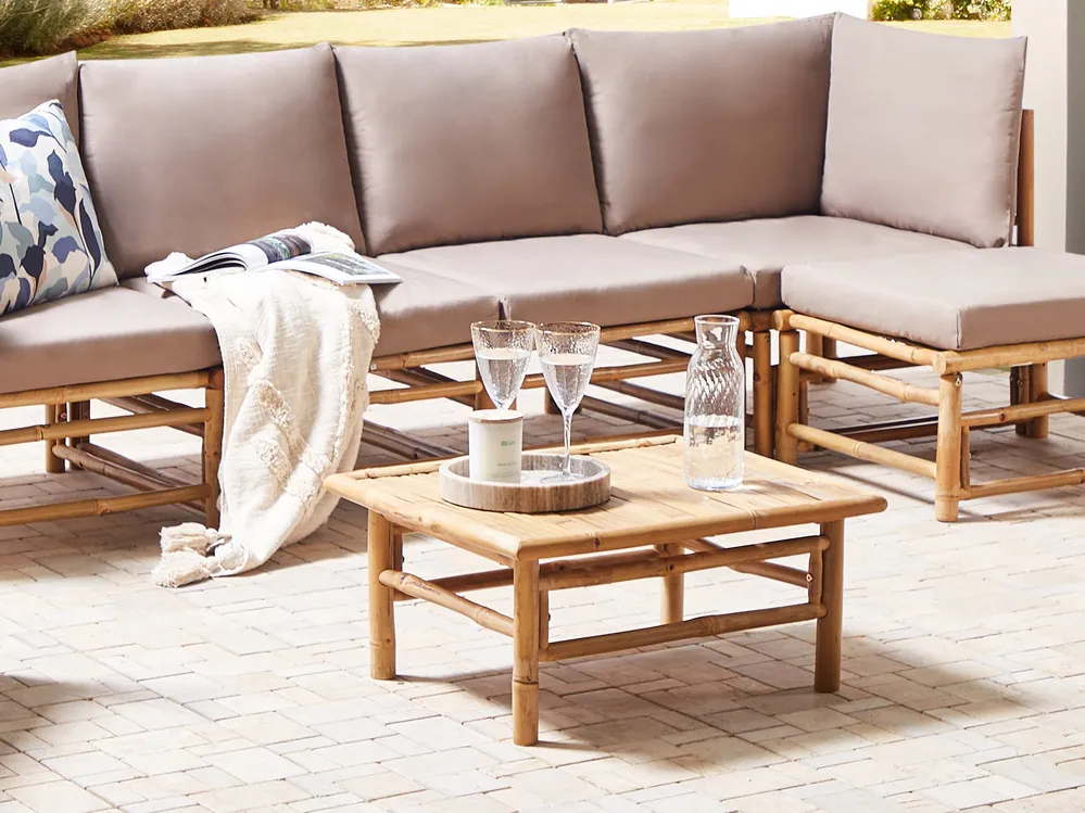 Garden Coffee Table CERRETO 55 cm 64 cm Bamboo Brown