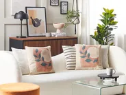Set of 2 Decorative Cushions CALLIOPSIS 45 x 45 cm White Abstract Pattern_818544