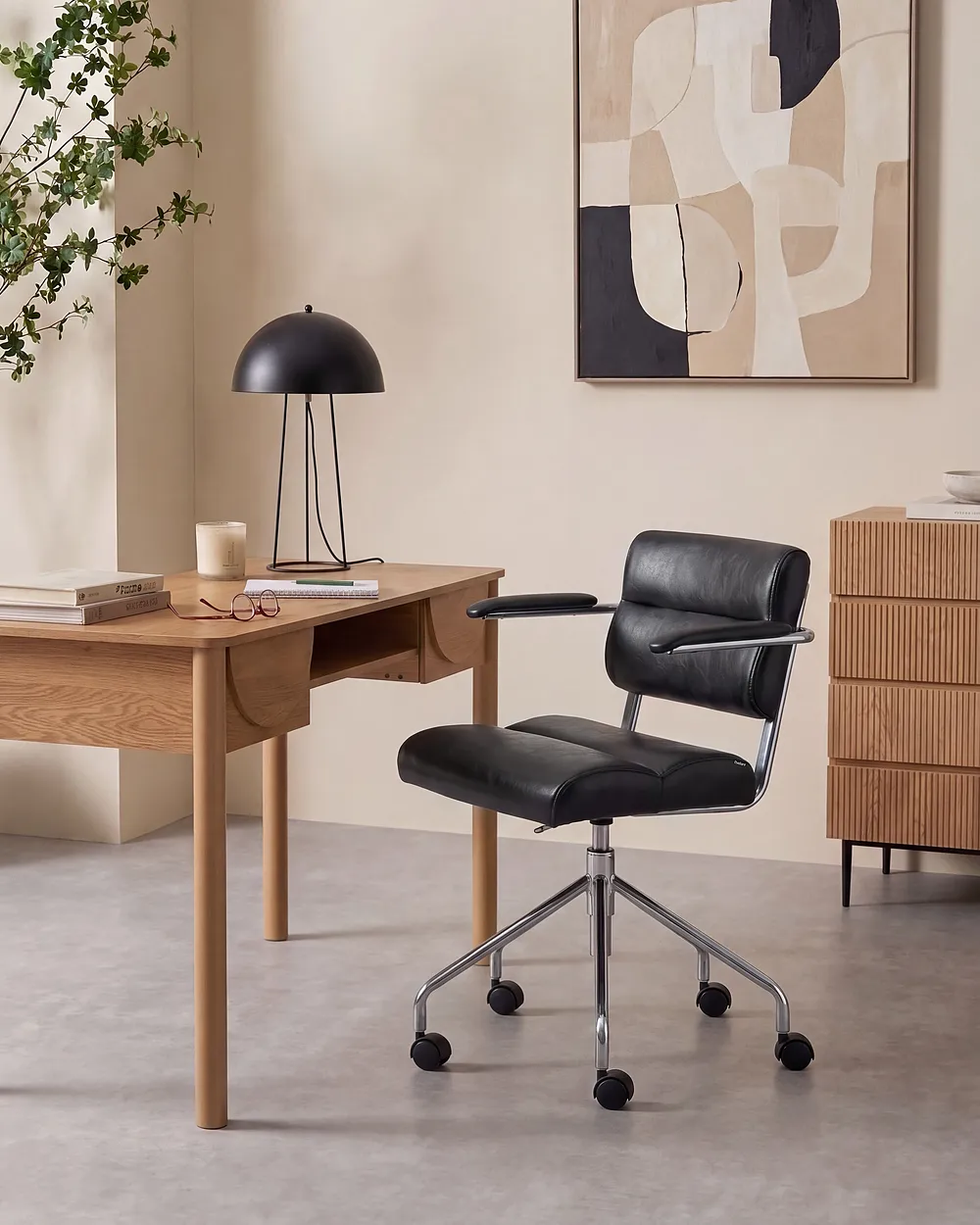 Desk Chair CANDOR Faux Leather Black_1136701