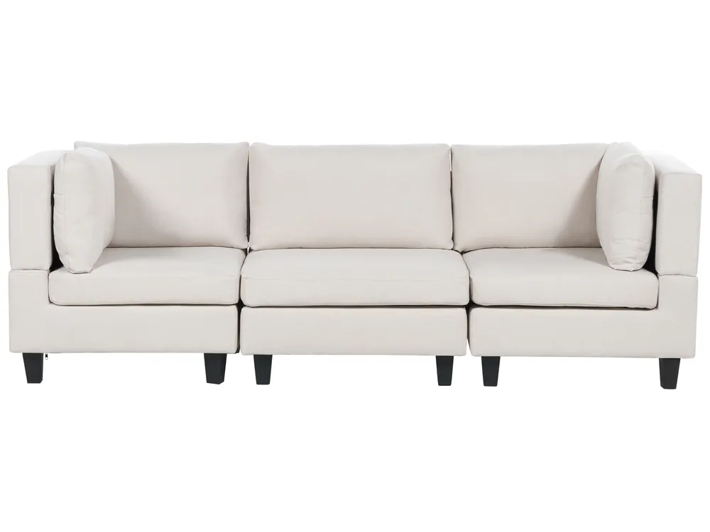 Modular Sofa 3 Seater UNSTAD Fabric Light Beige