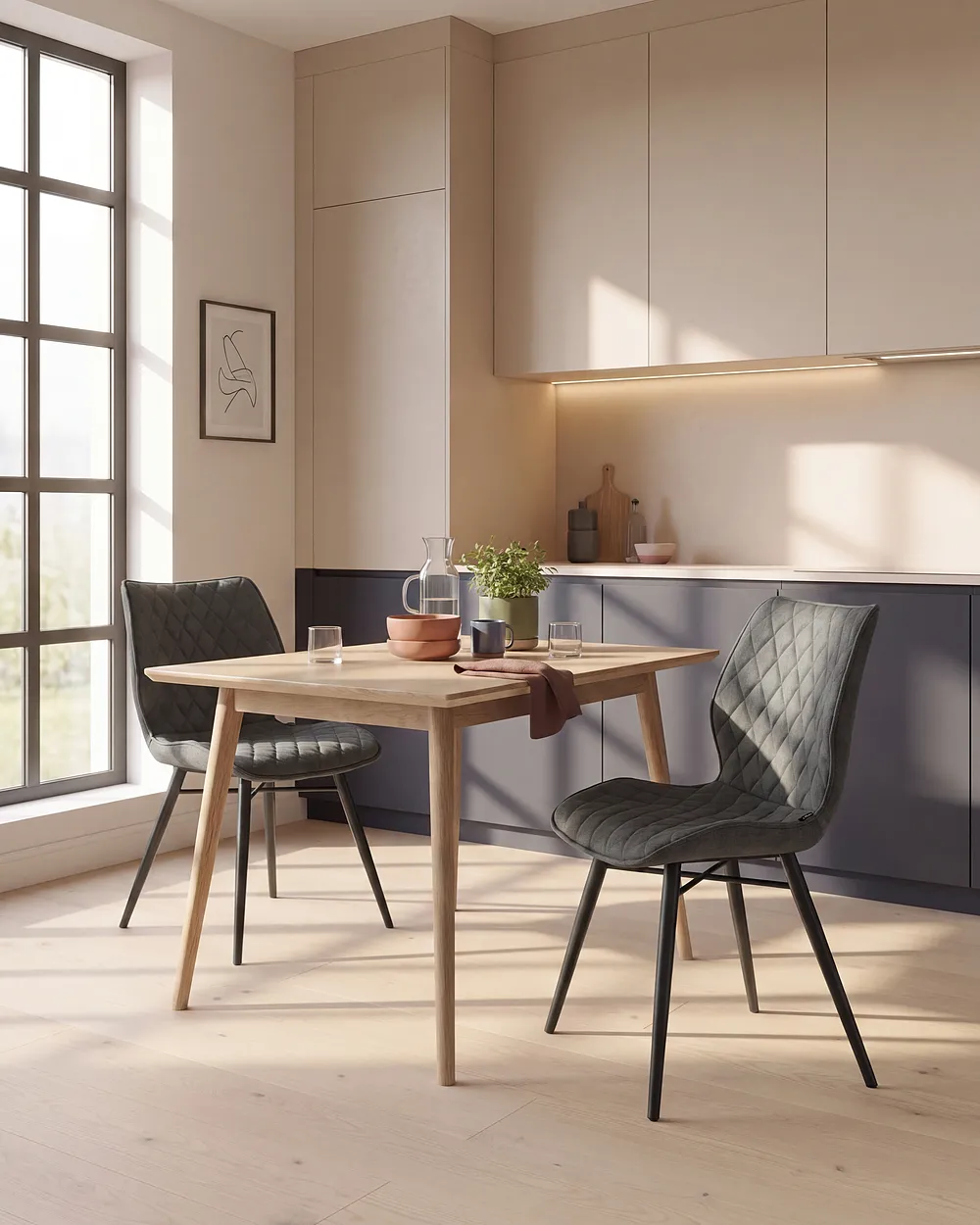 Set med 2 matstolar LISLE Grå_1150873