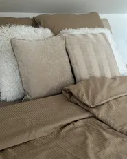 Duvet Cover Set AVONDALE 135 x 200 cm Sateen Cotton Beige_894476