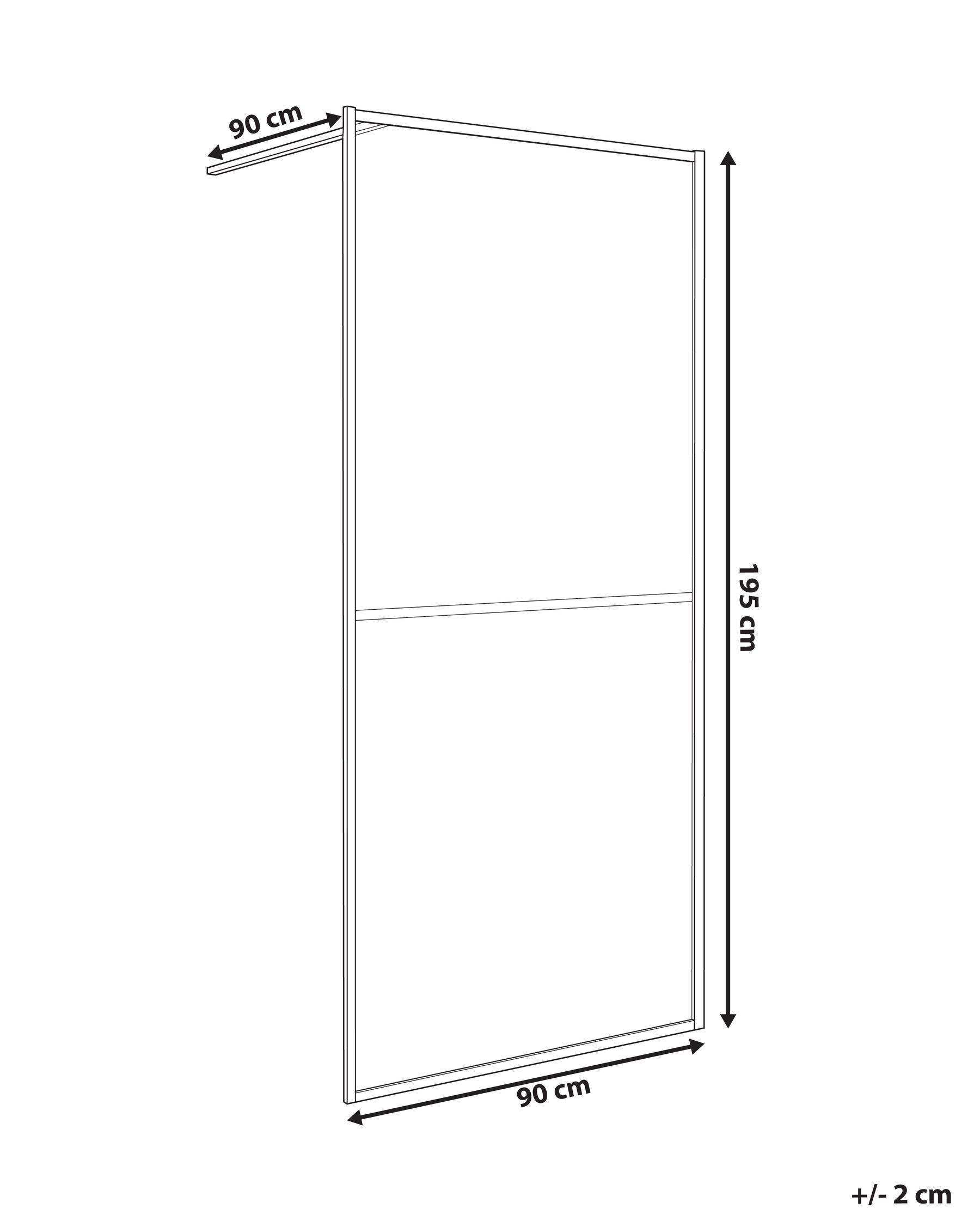 Shower Screen ACULEO 900 x 1950 mm Black_999786