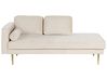 Left-Hand Chaise Longue MIRAMAS Velvet Beige