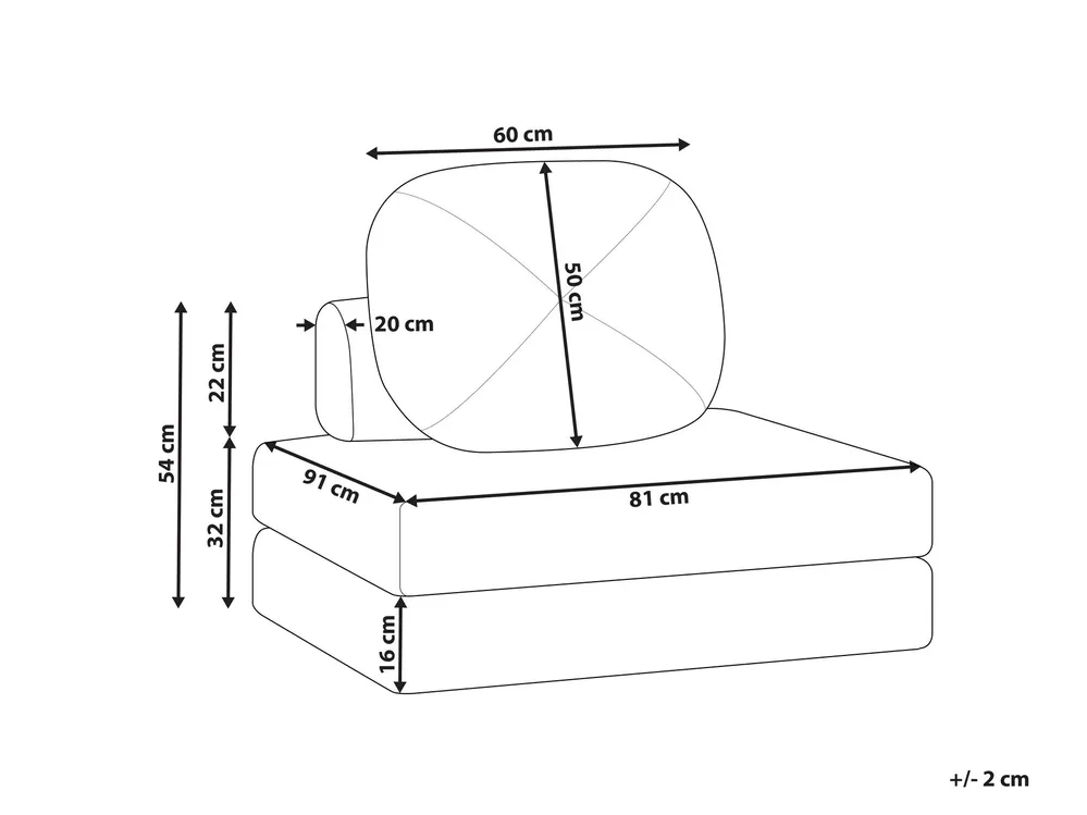 Single Sofa Bed OLDEN Chenille Brown_980909