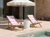 Set of 2 Sun Lounger Replacement Fabrics ANZIO/AVELLINO 113 x 44 cm Pink