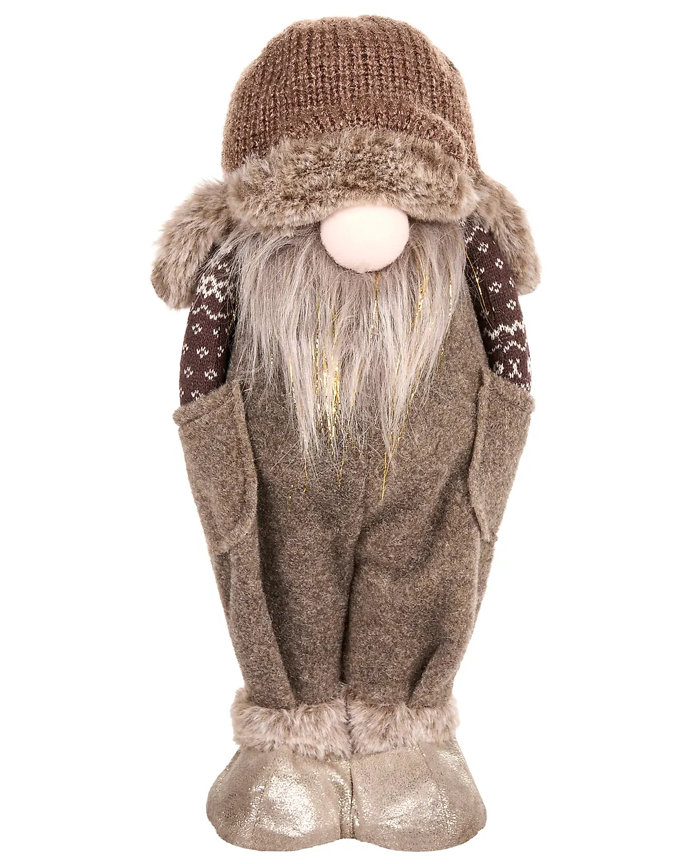 Set of 2 Christmas Decorations PAROLA 39/54 cm Gnome Brown_1174979