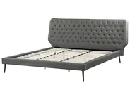 Bed Faux Leather ESSONNE 180 x 200 cm (EU Super King) Grey_788933