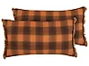 Koristetyynysetti 2 kpl BARJA 40 x 70 cm Oranssi Ruutukuvio