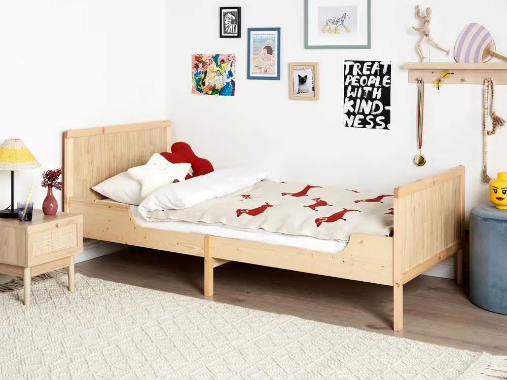 Extendable Kids Bed Pine Wood MONTIGNY 90 x 200 cm (EU Single) Light Brown_967027