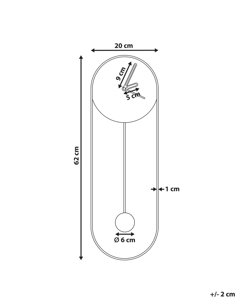 Wall Clock SALVAN 20 cm Metal Black_941082