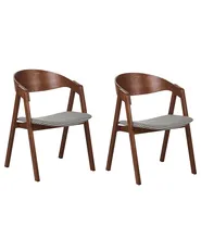 Set med 2 matstolar YUBA Trä Svart/ Vit_934273