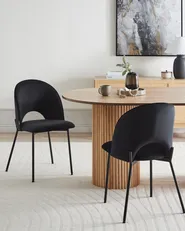 Set med 2 matstolar COVELO Sammet Svart_968540