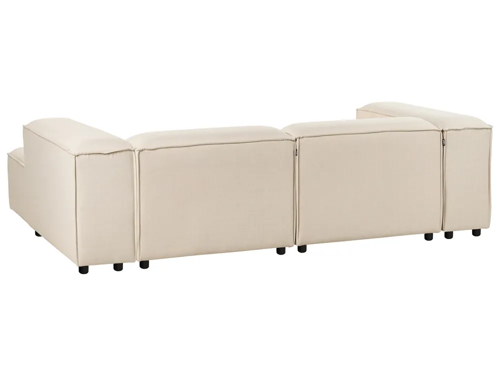 Modular Corner Sofa 2 Seater ARDAL with Ottoman Fabric Beige Left Hand_947807