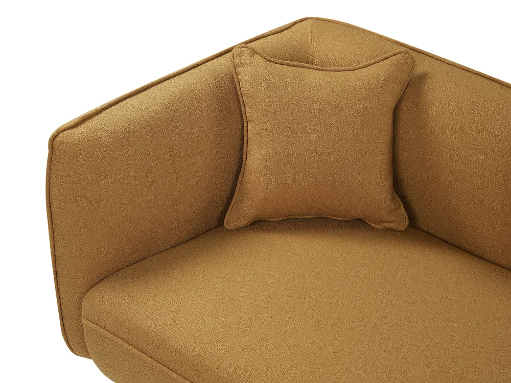 Left-Hand Chaise Longue CHEVANNES Boucle Mustard_942295