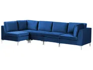 Moduulikulmasohva 5-istuttava EVJA Sametti Laivastonsininen Oikea_859912