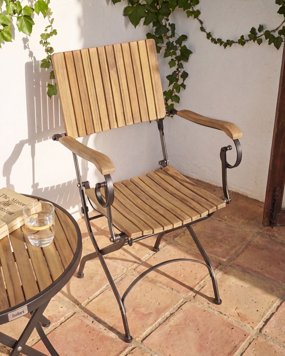 Set of 2 Garden Chairs LASCARI Acacia Wood Light Brown