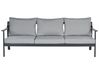 Garden Sofa 3 Seater KIATO Metal Dark Grey