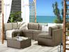 Garden Corner Sofa with Table 6 Seater BELVEDERE PE Rattan Brown