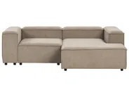 Modular Corner Sofa 2 Seater ARDAL with Ottoman Corduroy Light Brown Left Hand_940670