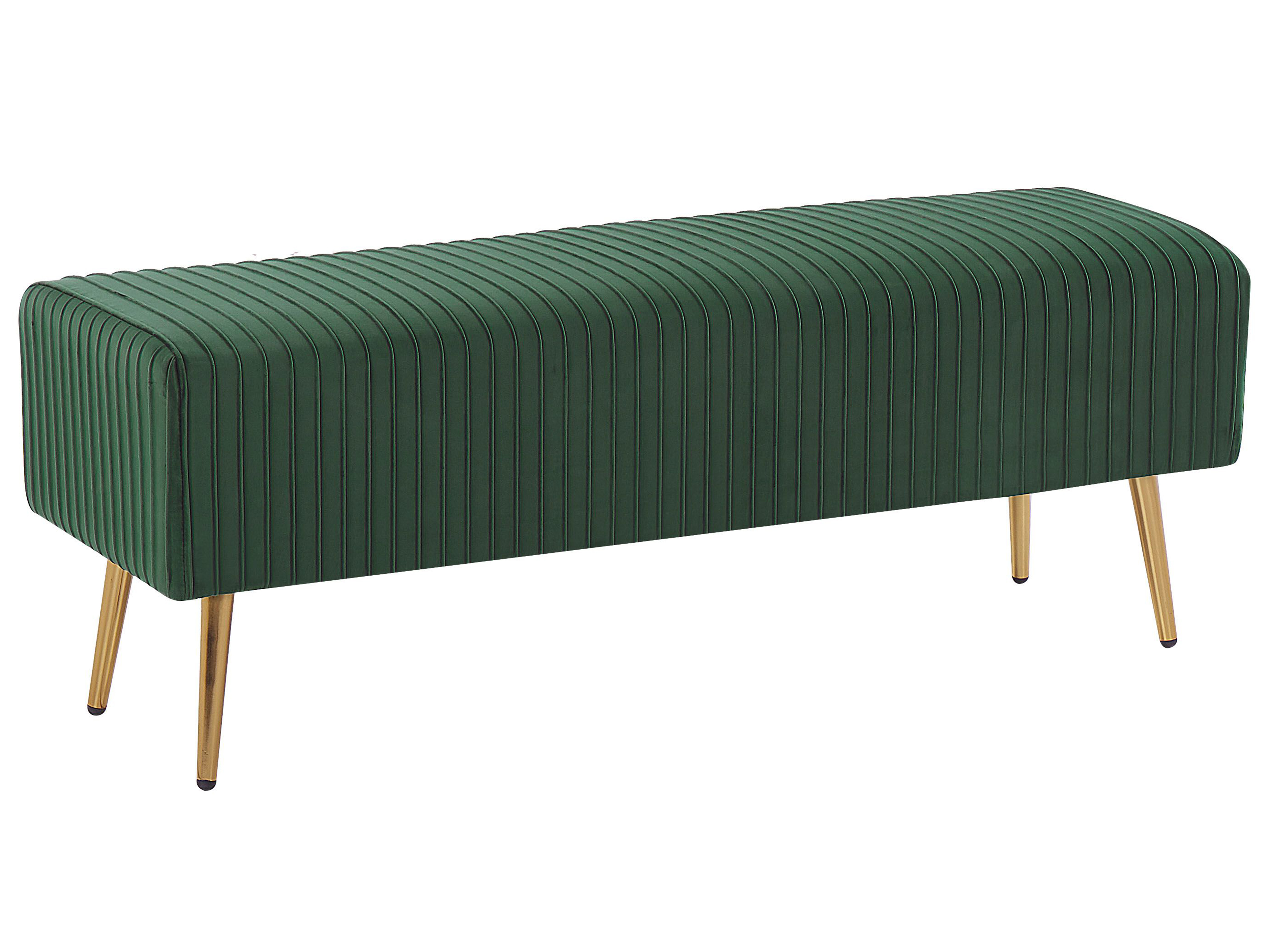Upholstered Bench PATERSON Velvet Emerald Green