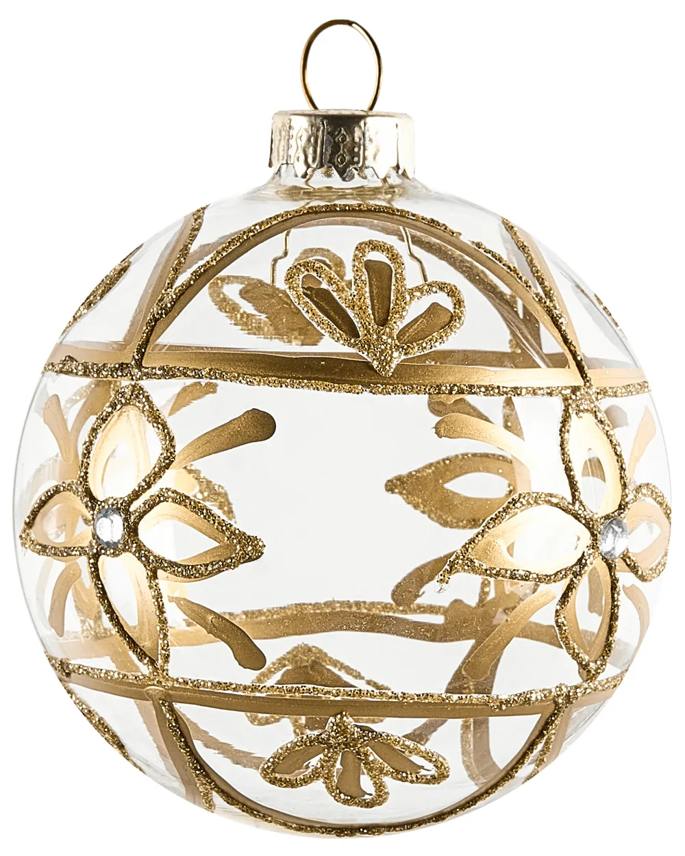 Set med 35 julgranskulor ICEDROP Glas Blå/ guld_1028539