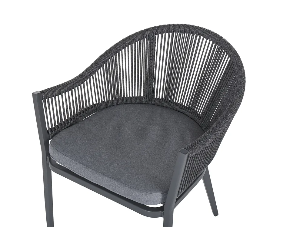Garden Dining Set 4 Seater MILETO with Cushions Metal Grey_808152