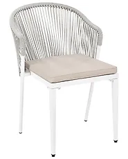 Sett med 2 hagestoler med puter PARANEA Metall Off white_1179673