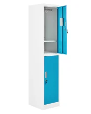 2-Tier Storage Locker ATHLETE Metal White/ Blue_1011712
