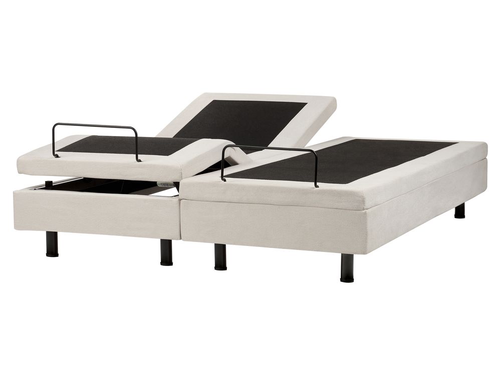 Justerbar seng uten hodegjerde  DUKE II 160 x 200 cm Lys beige