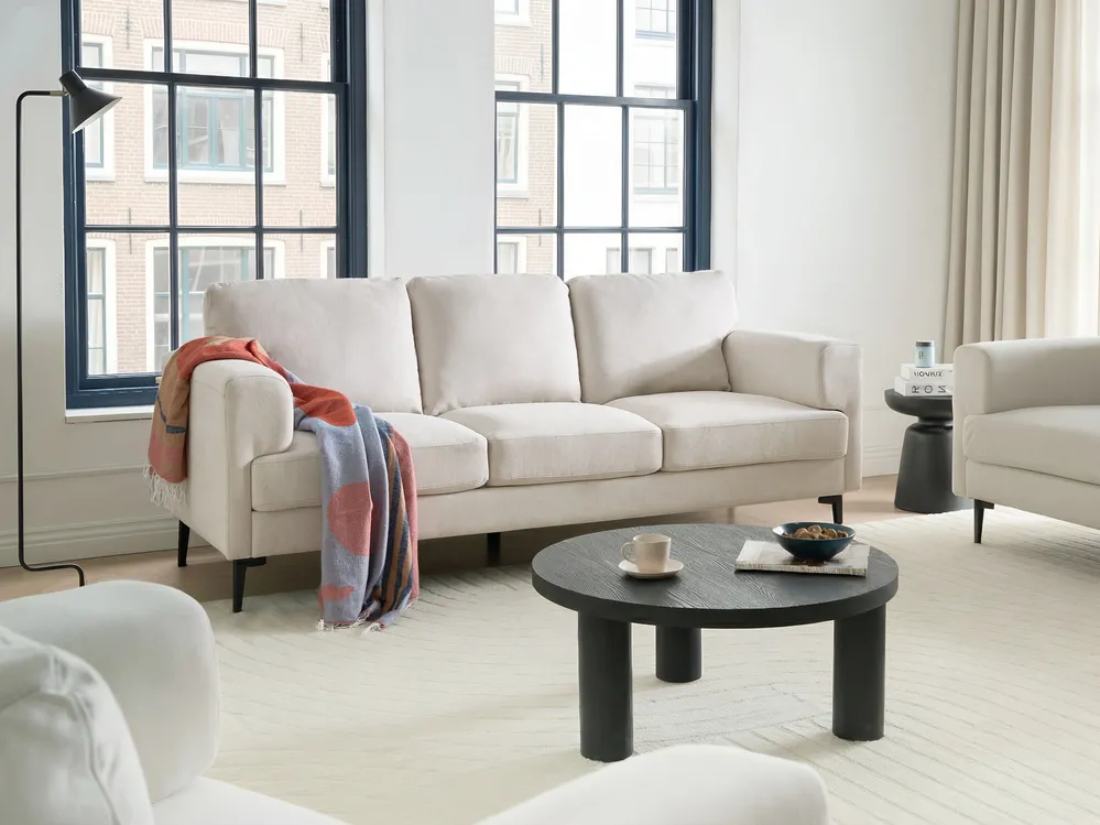 Living Room Set 7 Seater LOUSTO Fabric Light Beige_1046218