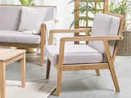 Garden Lounge Set with Table 4 Seater PALLANO Acacia Wood Taupe_779994