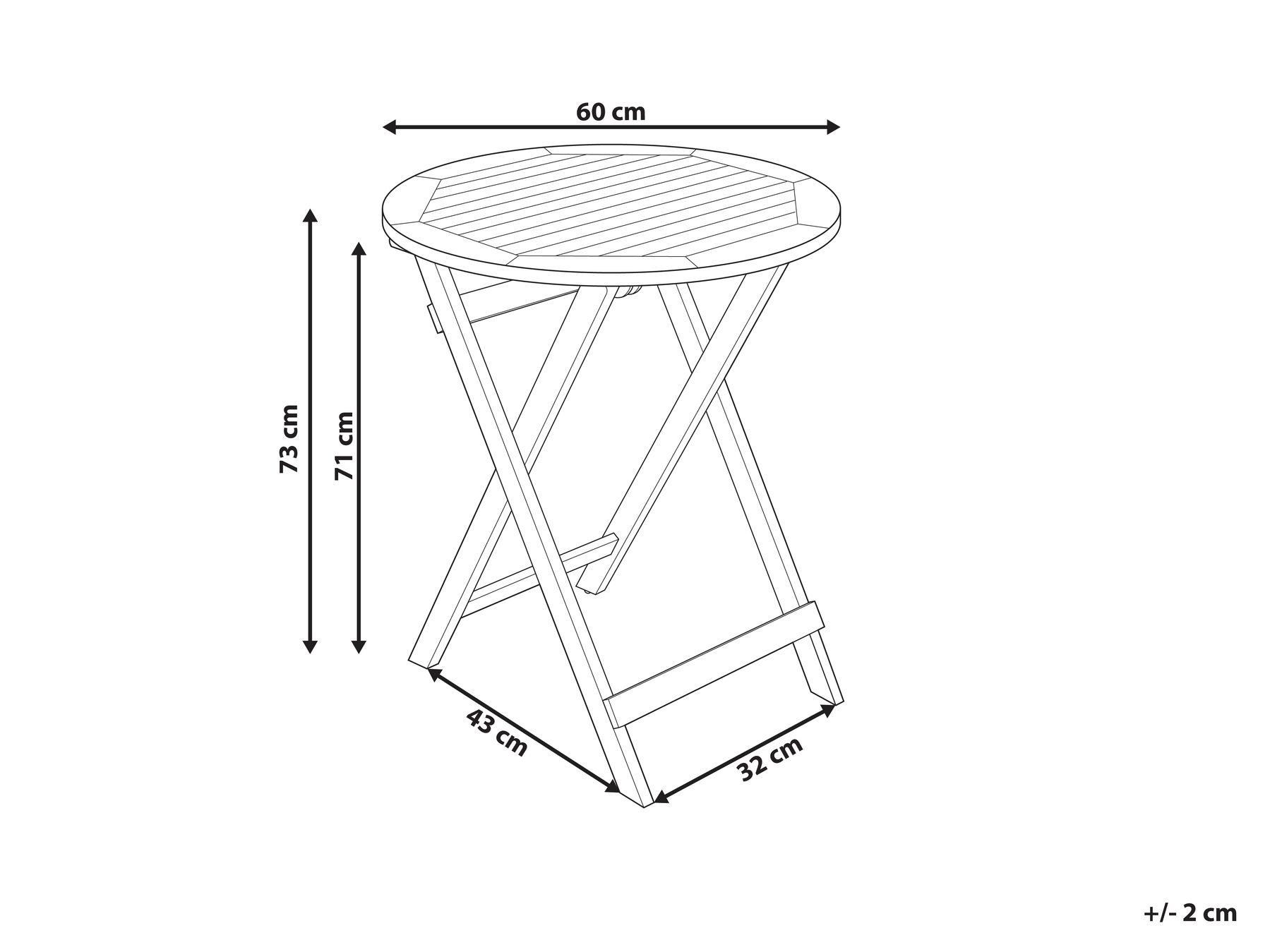 Bistropöytä PROSSEDI 60 cm 60 cm Akaasia Ruskea_956633