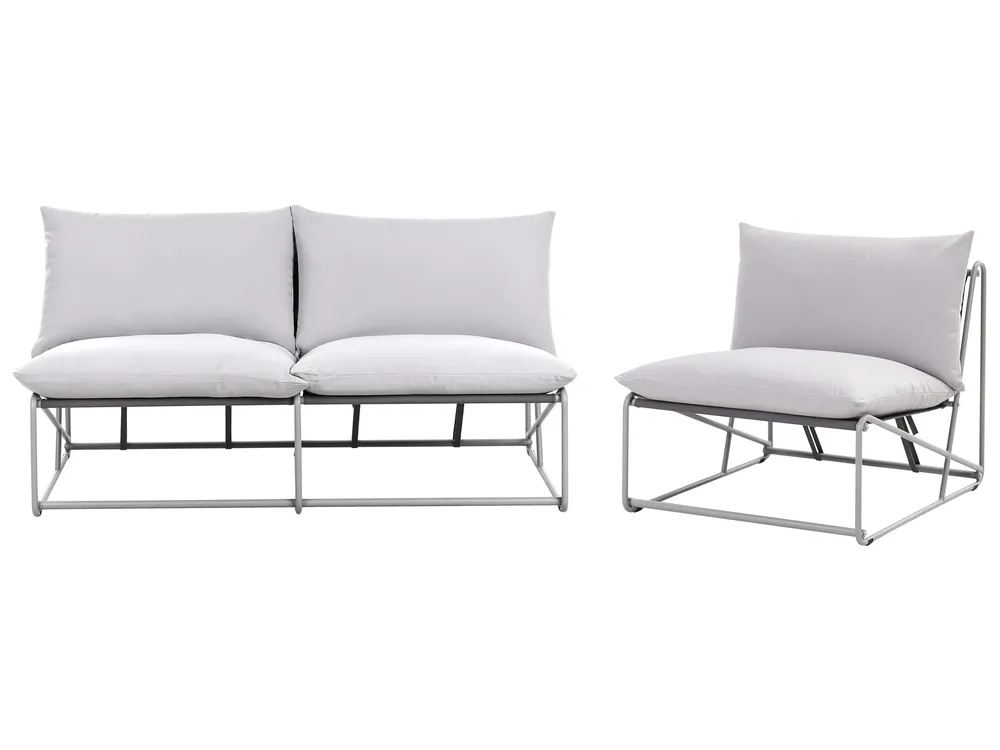 Garden Sofa Set 3 Seater PICO Metal Grey