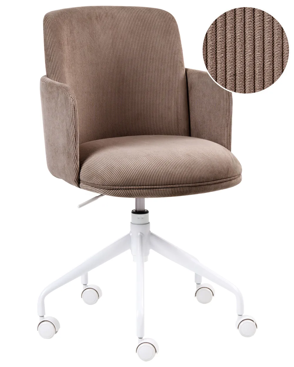 Office Chair DRYDEN Corduroy Brown